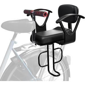 OUSEXI Rear Child Bike Seat with Thick Backrest, Rear Child Bicycle Seat Design for Children Aged 2 to 8 Years Old, One Size (Black-a)