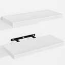 Floating Shelves for Wall, Wall Mounted Shelves with Invisible Brackets, 2 Small Wood Floating Wall Shelf Shelves for Living Room, Bedroom, Kitchen, Bathroom (White, 15" W x 6" D x 1" H)