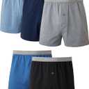 Hanes Pack, 5 Pairs, Cool, & Breathable Cotton Boxers for Men, Moisture-Wicking Underwear (Medium)