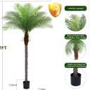 7ft Artificial Phoenix Palm Tree, Faux Coconut Silk Tropical Fake Palm Plant for Indoor Outdoor Home Office Patio Bathroom Pool Coastal Decor