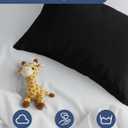 Toddler Pillow with Microfiber Pillowcase - 13x18 Small Kids Pillow for Sleeping, Travel, Car, Nursery & Toddler Bed - Soft & Fluffy - Ideal for Crib & Cot - Machine Washable - Ages 2 and Up - Black