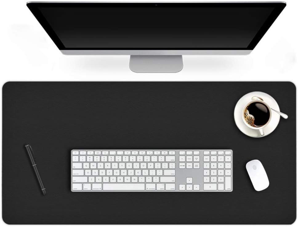 24 X 36 Inch Multifunctional Office Felt Desk Pad Desk Cover Leather Mat Blotters Table Protector on Top of Desks Large Laptop Computer Gaming Keyboard Mouse Pad Organizer for Women Waterproof Black (Midnight Black)