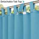 NICETOWN 2 Pieces Exterior Lanai Outdoor Curtainss for Patio Waterproof Teal, Insulated Room Darkening Detachable Sticky Tab Top Heavy Weight Wind Prevention for Cabana Drapes, W52 x L95, Teal Blue