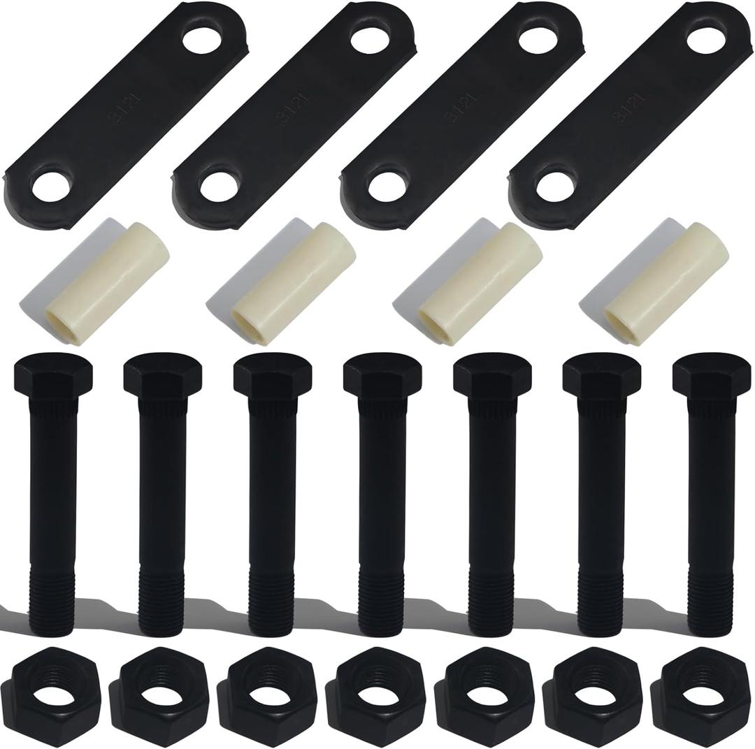iBroPrat Trailer Axle Shackle Kit, Tandem Axle Trailer Kit for Double Eye Leaf Spring 3,500 lbs-7,200 lbs Axles (7 Nuts and 7 Bolts)
