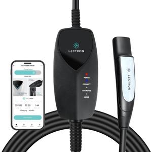 Lectron Level 1 Tesla EV Charger (WiFi) with App Control - 120V, 12 Amp, & 16 ft Cord - Portable Charger for Tesla EVs with NEMA 5-15 Plug - Compatible with All Tesla Model S, 3, X, Y & Cybertruck