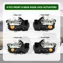4 Pcs Front & Rear Door Lock Actuators Compatible with Tahoe Avalanche Silverado 1500 2007-2009 931-303 15785123 Driver Passenger Side Door Latch