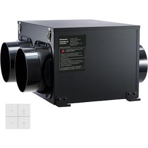 GROWNEER 310CFM Inline Exhaust Fan with Remote Control, 6 Inch Inline Box Fan, 5-Speed Ceiling Mount Ventilation Fan for Bathroom, Attic, Kitchen, Garage and Residential Applications