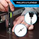 Christmas Stocking Stuffers for Men Adults, 2 Pack Multi-Tool Pen Set, 11 in 1 Multitool Pen with LED Light, Ruler, Level, Screwdriver, Stylus, Flathead, Gifts for Men Boyfriend, Husband, Him, Black