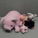 5Pcs Pig Stuffed Animal, 16 Inch Mommy Pig Plush with 4 Soft Cuddly Baby Piggy Plushies in Mother Pig's Belly, Kawaii Chirstmas Birthday Gift for Girls Boys Kids, Baby Shower Decor