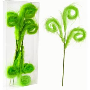 12 Pcs Grinchs Christmas Tree Decorations, 17 Inch Lime Green Christmas Oraments,Tree Picks, Grinchmas Tree Topper Filler Decor, Green Feathers Furry Picks for Xmas