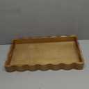 JUIOETURPine Wood Decorative Tray with Handle Rectangular Wooden Serving Tray for Breakfast in Bed,Coffee Table,Dining Table,or Kitchen - Perfect for Living Room,Bedroom,and Entryway Decor (burlywood)