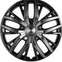 17-Inch Silver ABS Hubcaps with Steel Rings & Adjusters, Patented Design, Universal Fit, Set of 4 Wheel Covers (Black-Gunmetal Grey)