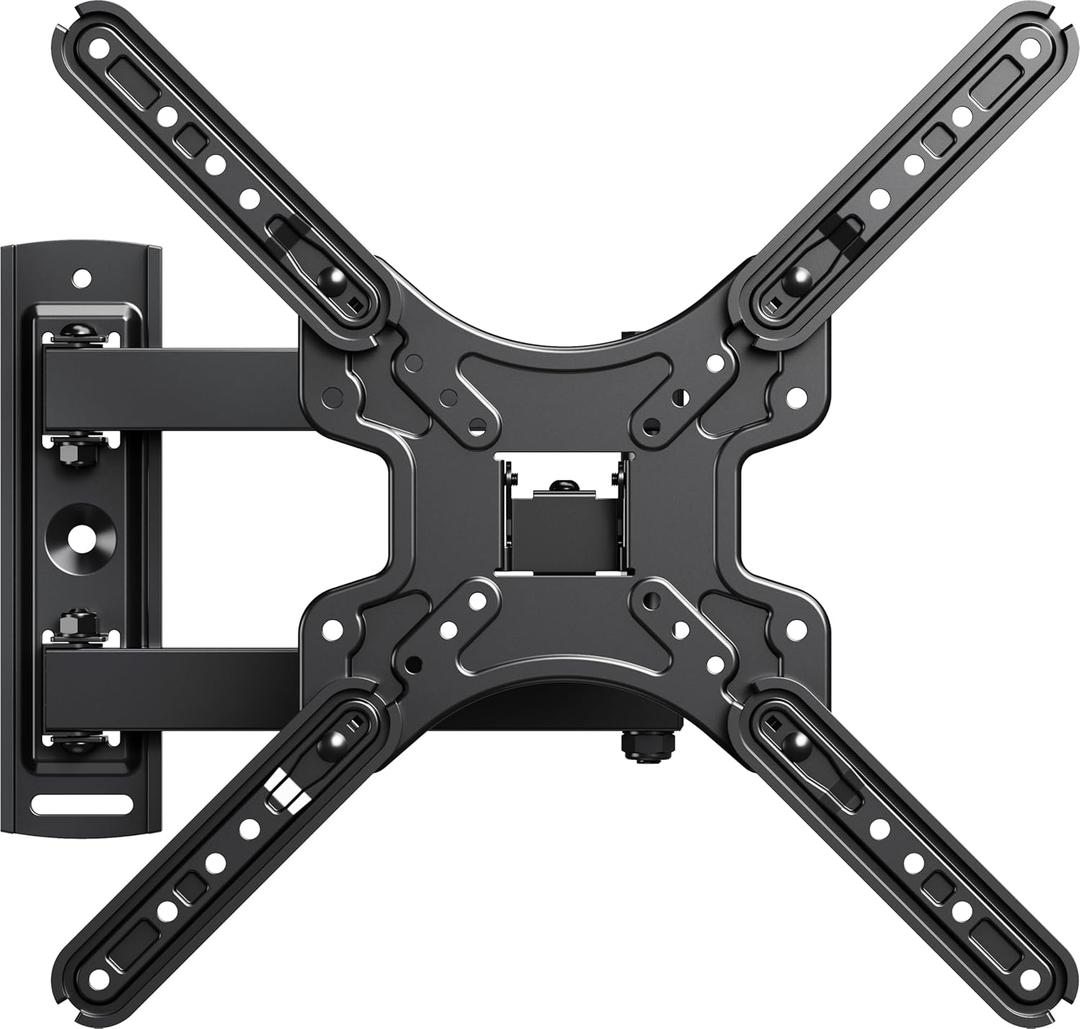 43 50 55 inch Full Motion Corner TV Wall Mount for Most 32-60" TVs, Articulating Swivel Tilting TV Wall Mount Bracket, up to 77 lbs, VESA 400x400mm, Single Stud