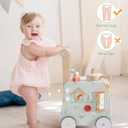 ROBUD Wooden Baby Push Walker, Learning Walking Toys, Adjustable Height Baby Walker with Decelerator, Montessori Toys for Baby 10 Months+, WRP24