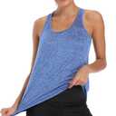 Aeuui Womens Workout Tops for Women Racerback Tank Tops Mesh Yoga Shirts Athletic Running Tank Tops Sleeveless Gym Clothes (Blue, S)