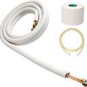 10 FT Aluminum mini split line set, 1/4 & 3/8 inch, for hvac line set, with matte fittings HVAC hoses, Easy DIY Installation,compatible with 9000-12000 BTU systems