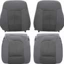 Steel Gray Front Driver & Passenger Side Bottom & Top Lean Back Replacement Cloth Seat Covers Compatible with Ford F250 F350 F450 F550 2011 2012 2013 2014 2015 2016