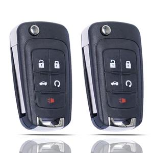 SUPALAND Flip Key Fob Shell Case Replacement Fits for Chevrolet Cruze Malibu Equinox Sonic Impala GMC Terrain Buick Lacrosse Regal Verano Encore 2010-2019 Keyless Remote Control KeyPad Key Fob Cover