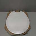 Bemis 500TTT Durable Wood Toilet Seat, Secure Hinges Stay Tight, Made in USA, Round, White