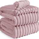 Bedsure GentleSoft Pink Fleece Blanket for Couch - Cozy Soft Blankets for Women, Cute Small Throws for Girls, 90x90 Inches