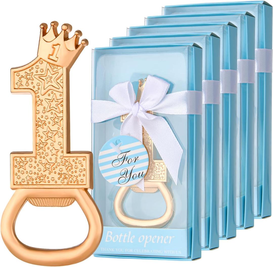 24 BOXES OF 1-YEAR-OLD BIRTHDAY PARTY FAVORS, GUEST GIFTS, 1 BOTTLE OPENER, 1-YEAR ANNIVERSARY DECORATIONS, SOUVENIRS, BOY GIFTS