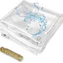 3 x 6 FT Clear Tarps Heavy Duty PVC Vinyl 14 Mil Thick Tarpaulin Glass Tarpaulin with Metal Grommets, Protects Against Water, Tear, Cold Weather Resistan for Greenhouse Balcony Garden