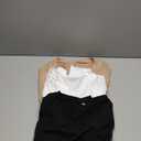 Ficerd 3 Pack Women's Crop Long Sleeve Tops V Neck Loose Cropped T Shirts Drop Shoulder Casual Basic Fall Winter Boxy Tees (Medium, Black, White, Khaki)