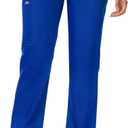COMENII Scrubs for Women, Knit Yoga Waistband Straight Leg Cargo Pants, Classic Fit Womens Scrubs Pants (Large, Royal Blue)