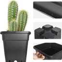 10 Pack Square Planter Nursery Pots 5.2 Gallon Pots for Plants, Plastic Flower Pots, Black Grower Pots with Drainage Hole for Indoor and Outdoor