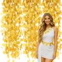 24 Pcs Artificial Golden Leaf Garland Toga Party Leis Decoration 7.87ft DIY Gold Leaf Roman Greek Goddess Costume Accessories Gold Leaves Ribbon for Toga Party Halloween Christmas Wedding