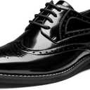 Bruno Marc Women's Classic Oxfords Lace Up Business Formal Wingtip Brogue Dress Shoes (7, Bright Black)