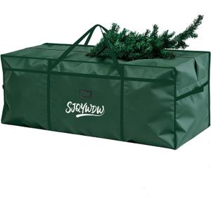 Small Christmas Tree Storage Bag 4Ft/5Ft Heavy Duty Reusable 600D Oxford Fabric Moistureproof Dustproof Christmas Tree Bag for Short Artificial Christmas Tree(39" X 12" X 24", Green)