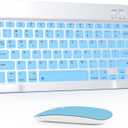 Bluetooth Keyboard 10 inch, QWERTY Layout Wireless Keyboard Ultra-Slim, Lag-Free, Silent Keyboard Compatible with iPhone iPad Computer Tablet Keyboard with Mouse