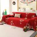 Couch Cover for Loveseat Covers Reversible, Christmas Bells Couch Slipcover with Tassel for Holidays,Living Room (71"x 102")