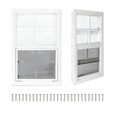 COLORPAPA 2 Pack Shed Windows,12" x 18" Small Sliding Windows,Flush Mount Windows with Tempered Glass and Fiberglass Screen for Shed, Chicken Coop, Playhouse, Household, Garage, Barns, White, 30cmx40cm, 3ps Art Canvas Poster 