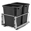 2 x 10 Gal Pull Out Trash Can Under Cabinet, Under Sink Garbage Bin Kit with Soft-Close Slides, Recycling and Waste Combo for Kitchen, Laundry | Requires Minimum Cabinet Opening 18" W x 24" D
