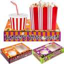 WorldBazaar 15 Pcs Halloween Party Supplies Movie Night Paper Snack Trays Disposable Popcorn Candy Holder Snack Boxes Food Trays for Party