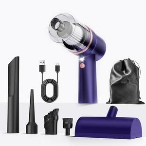 ArCodivei Mini Vacuum Cleaner Cordless with LED Light | 15000 Pa Hand Vacuum Cordless Rechargeable - Portable 3-in-1 Powerful Car Vacuums with Multi-Nozzles for Car, Home, Pet Hair, Blue, Some Parts Are Missing