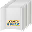 VinTS 8 PCS 36" x 48" Trifold Poster Board White Trifold Foldable Display Poster Board for School Projects, Science Fair,Graduation Exhibitions