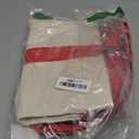 TOPDesign 1-Pack Canvas Tote Bag with an External Pocket, Reusable Grocery Shopping Bag, Top Zipper Closure, Daily Essentials (Red/Natural)