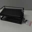 Cisily Sink Caddy Sponge Holder for Kitchen with Brush Holder and Stainless Steel Self Drain Tray, Rustproof Kitchen Sink Organizer for Sponge, Soap Dispenser Storage Accessories (Black)