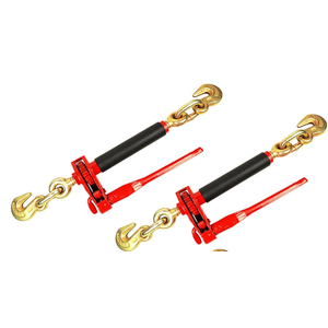 ENJ 2 Pack Folding Handle Load Binder with 2 Grab Hooks, for 5/16-3/8 Grade 70 Transport Chain, Load Binder with 5,400 Pound Working Load Limit