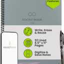 2 x Rocketbook Core Reusable Smart Notebook, Lined Pages For School, Work and Creative Projects, Letter Size 8.5x11, Gray - Premium