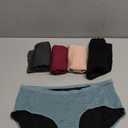 TIICHOO Heavy Flow Period Underwear for Women Soft Incontinence Menstrual Panties Teens Leakproof 5 Pack (Gold/Green/Black/Grey/Burgundy, X-Large)