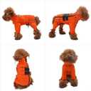 Lovelonglong Waterproof Dog Raincoat 4-Leg Full Body Dog Rain Suit with Reflective Strips & Leash Opening, Outdoor Dog Jacket for Rainy Weather L