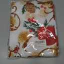 SASTYBALE Christmas Tablecloth Rectangle, Jacquard Fabric Christmas Table Cloth with Poinsettia Flowers, Spillproof Table Cover for Winter Holiday Dinner Decor (Rectangle, 60" x 84")