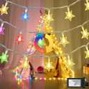 Star String Lights 360 LED 132FT, 8 Modes Plug in Star Fairy Lights with Timer & Memory, Indoor Outdoor Star Christmas Lights for Birthday Party Bedroom Wedding Home Classroom Decor Macaron Colors