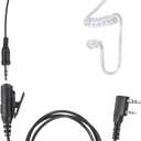 Radio Headset Ptt Mic Earpiece Ear Piece Headphone Surveillance Kit to 3.5 Aux Earphone for Baofeng Kenwood Retevis bf-888s bf888s bf-f8hp uv 5r uv-5r uv-82 uv5r Walkie Talkie(Black,Wired)