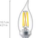 PHILIPS LED 75W BA11 3-Pack Ultra Definition Soft White (2700K) 700 Lumen (6.6W = 75W) Dimmable Clear Flicker-Free Candelabra Light Bulbs Fits E26 or E12 Sockets