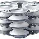 Stainless Steel 4-Tier Idli Maker with Induction Base | Idli Stand & Steamer Indian Kitchen Item Gift Item Pack of 1 (16 Idli/ 4 Plates)